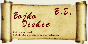 Bojko Diskić vizit kartica
